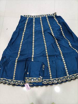 Teal Blue embroidered lehenga choli with dupatta 6