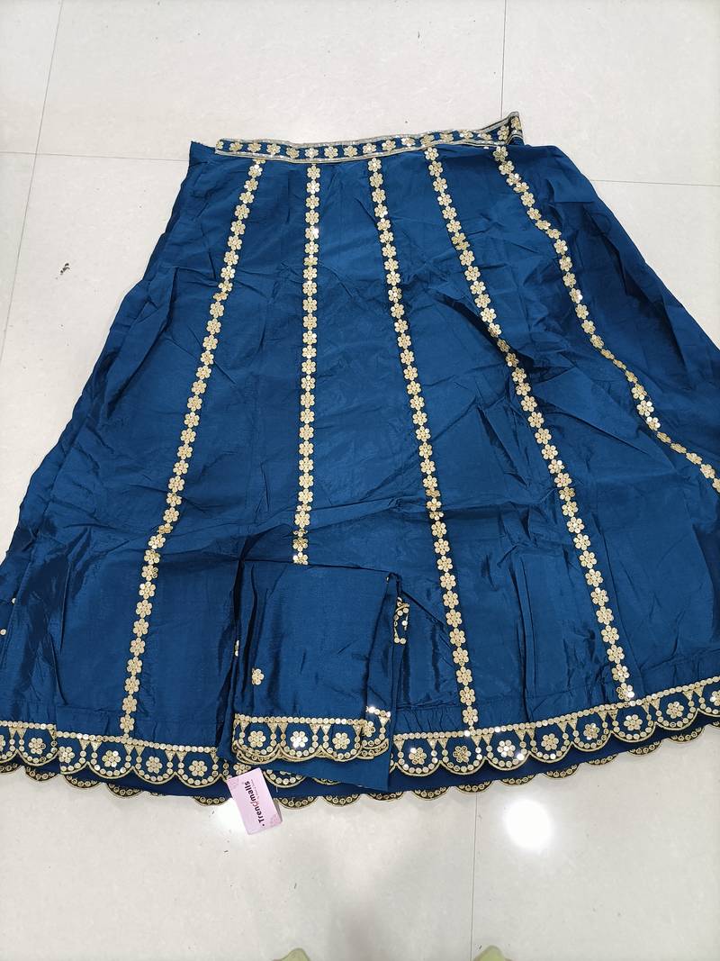 Teal Blue embroidered lehenga choli with dupatta