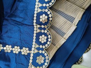 Teal Blue embroidered lehenga choli with dupatta 7