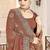 Gold color zirkon work & codding embroidered fendy satin silk  saree with blouse