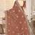 Gold color zirkon work & codding embroidered fendy satin silk  saree with blouse