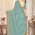 Sky blue color zirkon work & codding embroidered fendy satin silk  saree with blouse