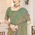 Blue color  zirkon work & codding embroidered fendy satin silk  saree with blouse