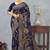 navy blue color banarasi silk blend meenakari work saree with blouse