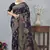 navy blue color banarasi silk blend meenakari work saree with blouse