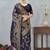 navy blue color banarasi silk blend meenakari work saree with blouse