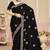 Black color zirkon work & codding embroidered georgette saree with blouse