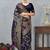 navy blue color banarasi silk blend meenakari work saree with blouse