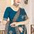 Morpeach color zirkon work & codding embroidered fendy satin silk  saree with blouse