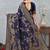 navy blue color banarasi silk blend meenakari work saree with blouse