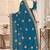 Morpeach color zirkon work & codding embroidered fendy satin silk  saree with blouse
