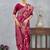 rani color banarasi silk blend meenakari work saree with blouse