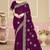 Wine color zirkon work & codding embroidered georgette saree with blouse