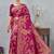 rani color banarasi silk blend meenakari work saree with blouse