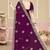 Wine color zirkon work & codding embroidered georgette saree with blouse