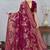 rani color banarasi silk blend meenakari work saree with blouse