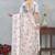 Pink color zirkon work border fendy satin digital print saree with blouse