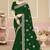 Botle green color zirkon work & codding embroidered georgette saree with blouse