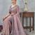 levender color zirkon work border soft silk blend saree with blouse