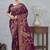 wine color banarasi silk blend meenakari work saree with blouse