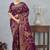 wine color banarasi silk blend meenakari work saree with blouse