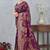 wine color banarasi silk blend meenakari work saree with blouse