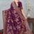 wine color banarasi silk blend meenakari work saree with blouse