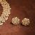 Flower design antique gold plated light green uncut kundan stone choker jewellery sets for women
