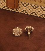 Flower design antique gold plated brown uncut kundan stone choker jewellery sets for women