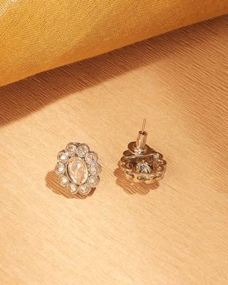 Round and oval shape antique gold plated brown uncut kundan stone choker jewellery sets for women 1