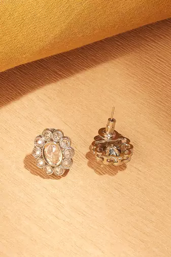 Round and oval shape antique gold plated brown uncut kundan stone choker jewellery sets for women