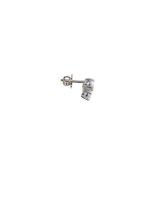 white sterling silver stud earrings with smooth finish 2