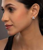white sterling silver stud earrings with smooth finish