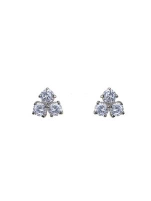 white sterling silver stud earrings with smooth finish 3