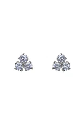 white sterling silver stud earrings with smooth finish