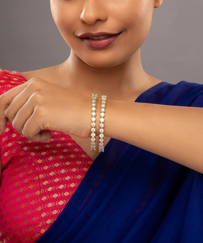 gold sterling silver bangles with polished finish