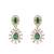 green silver drop earrings with gold plated stone work