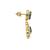 green sterling silver dangler earrings with gold finish