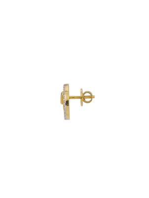 blue silver stud earrings with gold plated finish 2