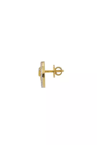 blue silver stud earrings with gold plated finish