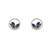 blue silver stud earrings with gold plated finish