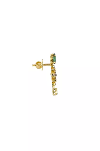 green sterling silver drop earrings with stone design