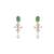 green sterling silver drop earrings with stone design