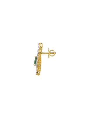 green sterling silver earrings with stone design 3