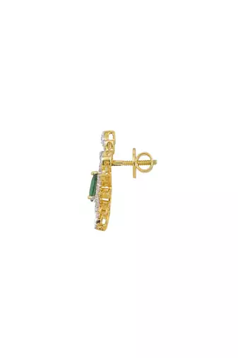 green sterling silver earrings with stone design