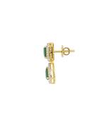 green sterling silver dangler earrings with stone work