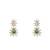 green silver dangler earrings with gold plated finish