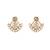 white silver stud earrings with gold plated finish