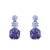 blue silver dangler earrings with gold plated finish