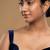 blue silver dangler earrings with gold plated finish